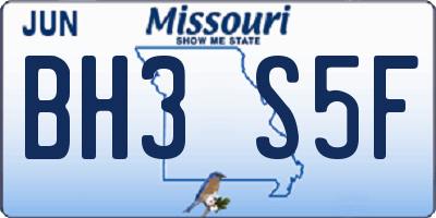 MO license plate BH3S5F