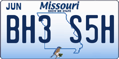 MO license plate BH3S5H