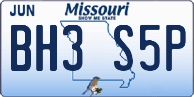MO license plate BH3S5P