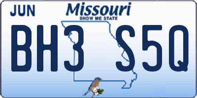 MO license plate BH3S5Q