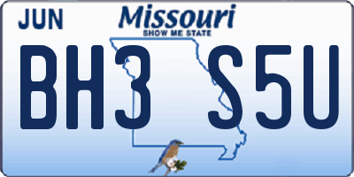 MO license plate BH3S5U