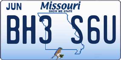MO license plate BH3S6U