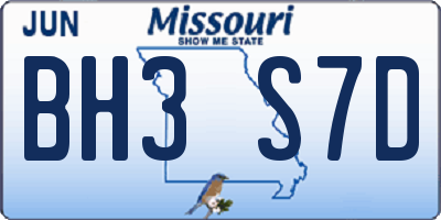MO license plate BH3S7D
