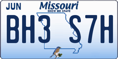 MO license plate BH3S7H