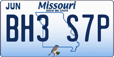 MO license plate BH3S7P