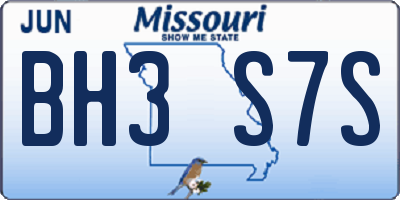 MO license plate BH3S7S