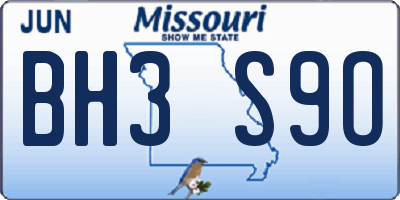 MO license plate BH3S9O