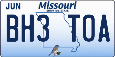 MO license plate BH3T0A