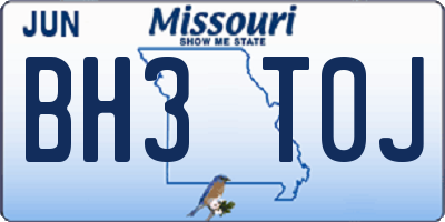 MO license plate BH3T0J