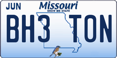 MO license plate BH3T0N