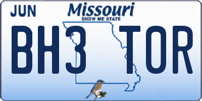 MO license plate BH3T0R