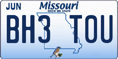 MO license plate BH3T0U