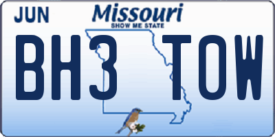 MO license plate BH3T0W