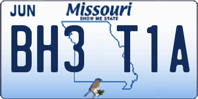 MO license plate BH3T1A