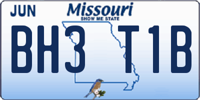 MO license plate BH3T1B