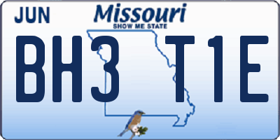 MO license plate BH3T1E