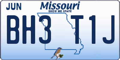 MO license plate BH3T1J