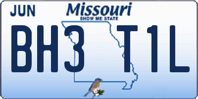 MO license plate BH3T1L