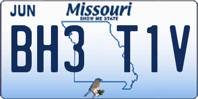 MO license plate BH3T1V