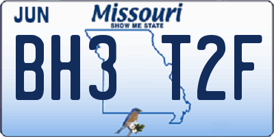 MO license plate BH3T2F
