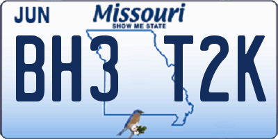 MO license plate BH3T2K