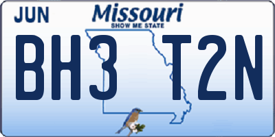 MO license plate BH3T2N