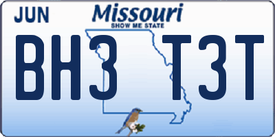 MO license plate BH3T3T