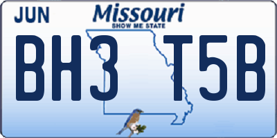 MO license plate BH3T5B