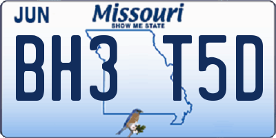 MO license plate BH3T5D