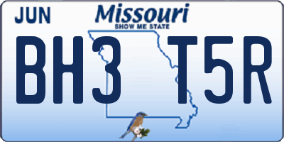 MO license plate BH3T5R
