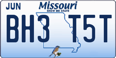 MO license plate BH3T5T