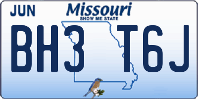 MO license plate BH3T6J