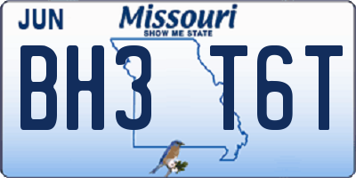 MO license plate BH3T6T