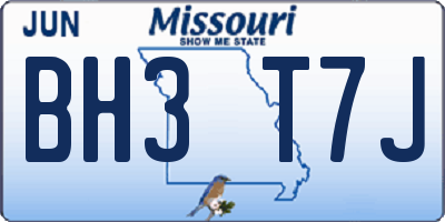 MO license plate BH3T7J