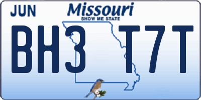 MO license plate BH3T7T