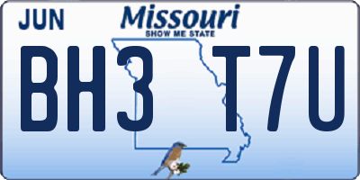 MO license plate BH3T7U