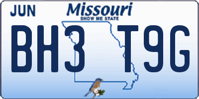 MO license plate BH3T9G