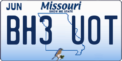 MO license plate BH3U0T