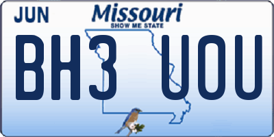 MO license plate BH3U0U