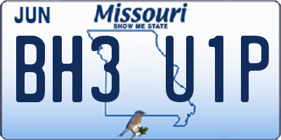 MO license plate BH3U1P