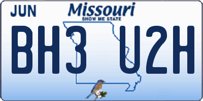 MO license plate BH3U2H