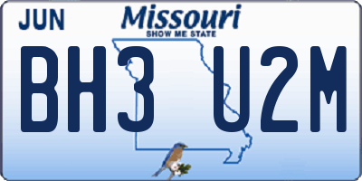 MO license plate BH3U2M