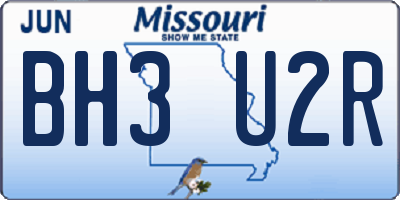 MO license plate BH3U2R