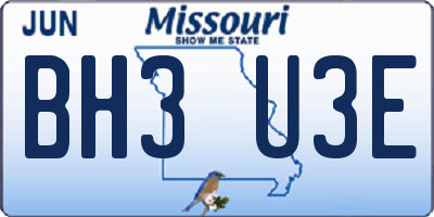 MO license plate BH3U3E