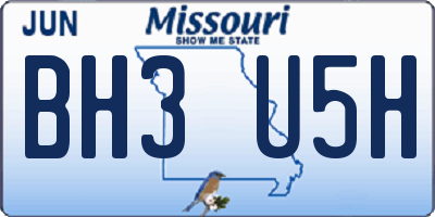 MO license plate BH3U5H