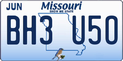 MO license plate BH3U5O