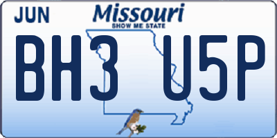 MO license plate BH3U5P