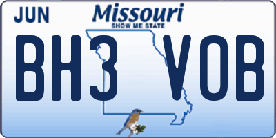 MO license plate BH3V0B