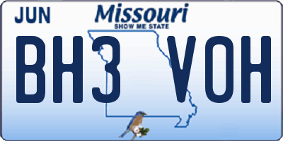 MO license plate BH3V0H