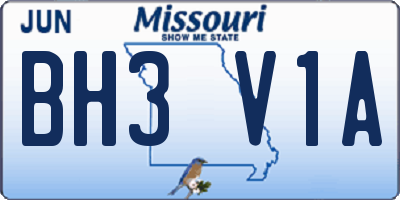 MO license plate BH3V1A